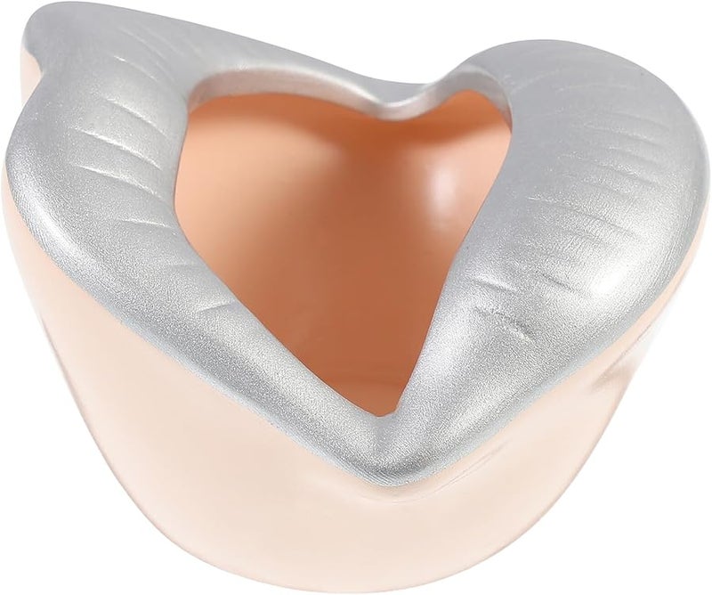 منفضة سجائر خزفية ذات شكل شفاه إبداعي، حامل سجائر فضي للمكتب، ديكور للمنزل والمكتب - Image 1